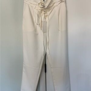 Essue Cream Tie-Waist Trousers